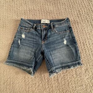 Abercrombie Kids Distressed Blue Jean Shorts